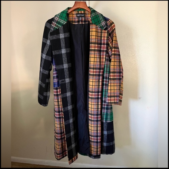 Plaid Trench Coat - Picture 1 of 4